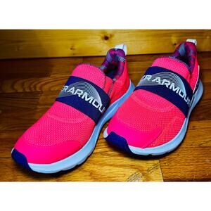 Under Armour Girls Slip-On Running Shoes Pink/Purple – Youth Size 5 – NWT